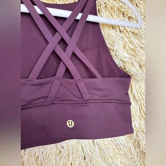 SOLDLululemonRARE NWOT💎Energy Bra High-Neck Longline✨Lunar New Year Cassis✨sz 4 - Picture 10 of 16
